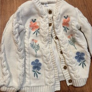 M&S Floral Embroidered 12-18 Mo Cardigan